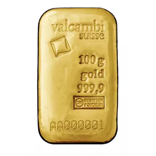 100g Valcambi Cast Gold Bar (2)