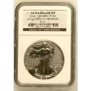 2006 P 20TH ANNIVERSARY SILVER DOLLAR SET OFFICIAL US MINT SET (2)