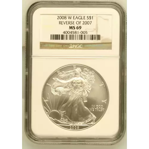 2008 W BURNISHED SILVER EAGLE REVERSE OF 2007 (2)