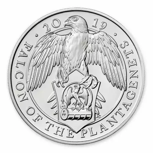 2019 2oz Britain Silver Queen's Beast: The Falcon of the Plantagenets (2)