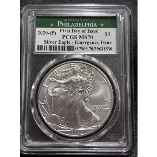 2020-(P) $1 Silver Eagle - Emergency Issue Struck at Philadelphia First Day of Issue (5)