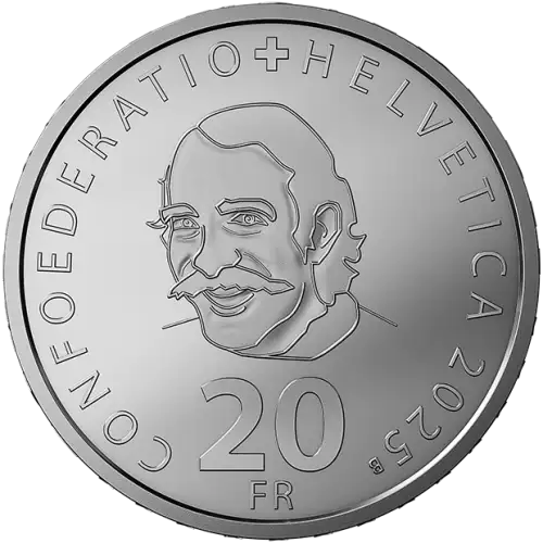 2025 1 oz Jean Tinguely Silver 20 Franc Coin (2)